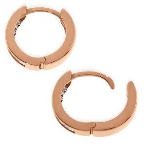 1.58 Carat 14K Solid Rose Gold Cubic Zirconia Small Hoops
