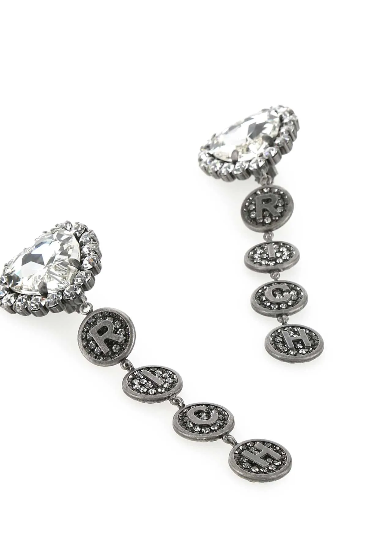 Alessandra Rich Heart Logo Drop Earrings