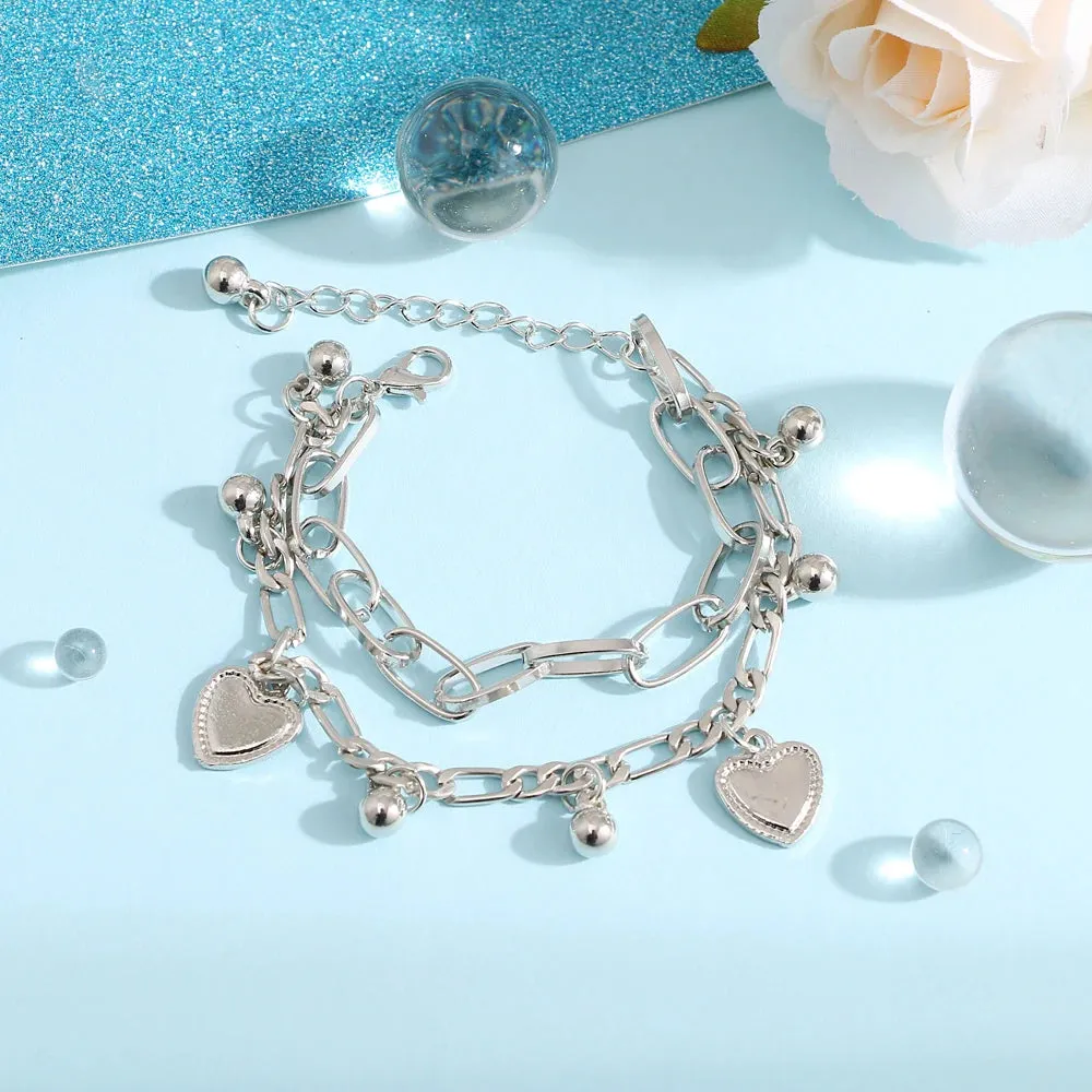 Bohemian Bracelets for Women Fashion Multilayer Beaded Chain Bracelets Set Charm Bracelet Bangles Jewelry Punk