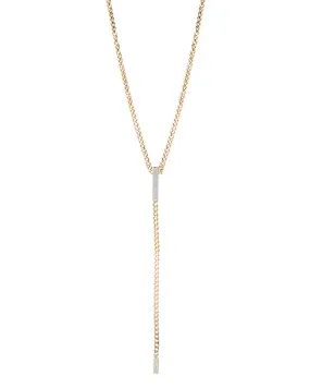 CZ Bar Curb Chain Necklace