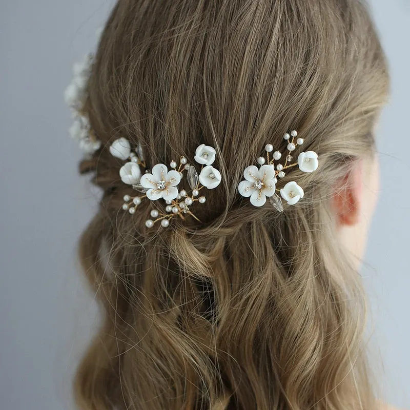 Flower Hair Comb Wedding Hair Accessories, Crystal Headdress, Bridal Hair Ornaments