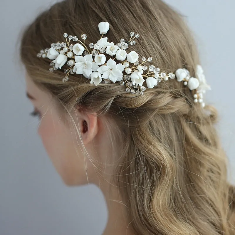 Flower Hair Comb Wedding Hair Accessories, Crystal Headdress, Bridal Hair Ornaments
