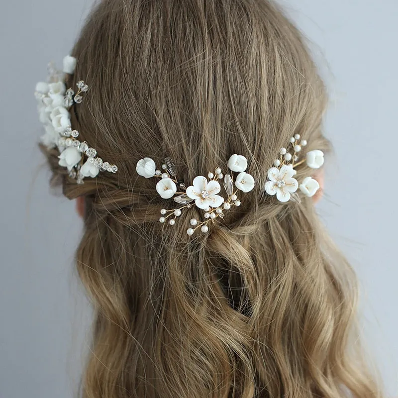 Flower Hair Comb Wedding Hair Accessories, Crystal Headdress, Bridal Hair Ornaments