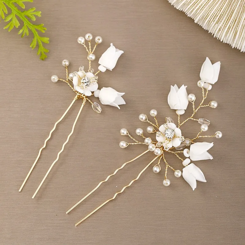 Flower Hair Comb Wedding Hair Accessories, Crystal Headdress, Bridal Hair Ornaments