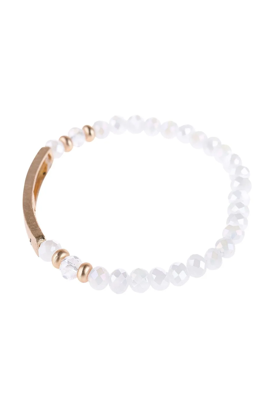 Hdb3007 - "Blessed" Rondelle Beads Stretchable Bracelet