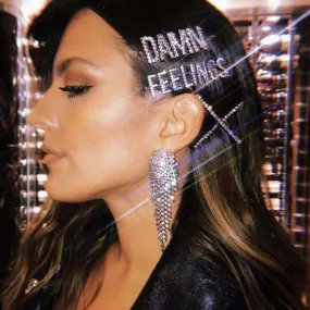 Luxury rhinestone diamond letter hair jewelry pins clip