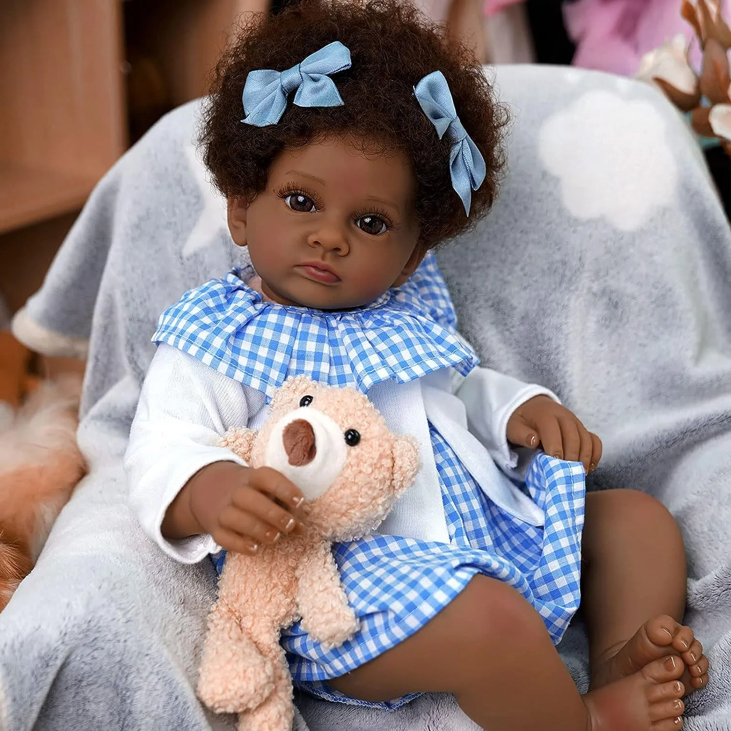 Reborn Flesh tone Black Baby Doll - Shania