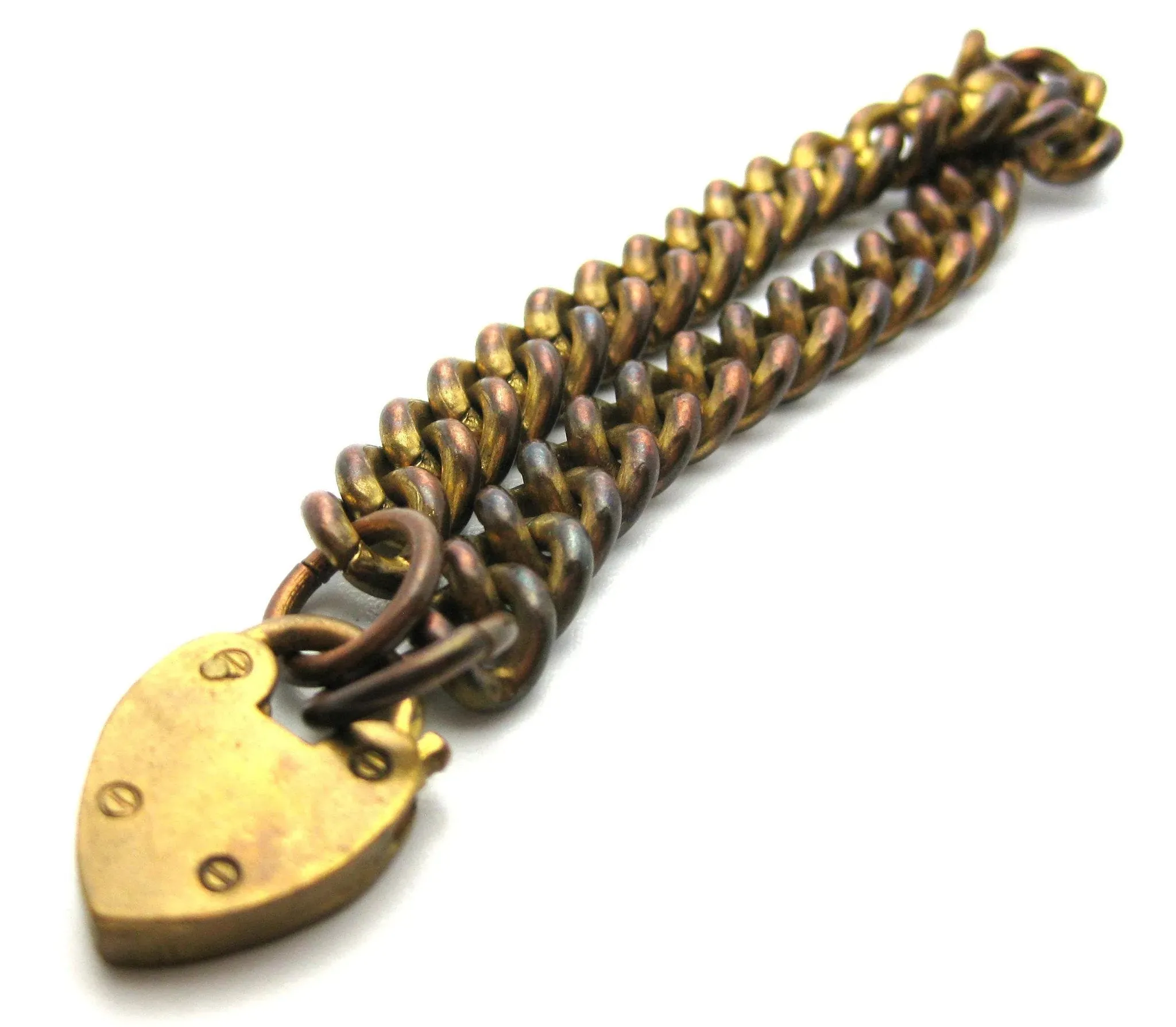 Vintage Brass Single Heart Bracelet
