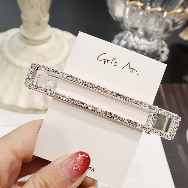 Wenkouban Korean Crystal Hairpins Women Hair Jewelry Fashion Simulation Pearl Gold Barrettes Clips Pins Wedding Bridal Tiara Accessories