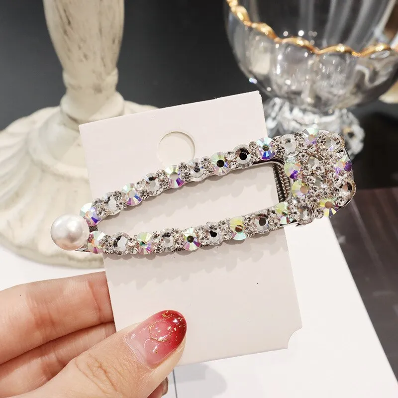 Wenkouban Korean Crystal Hairpins Women Hair Jewelry Fashion Simulation Pearl Gold Barrettes Clips Pins Wedding Bridal Tiara Accessories