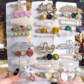 Wenkouban New 2022 Hair Accessories Set For Women Fashion Crystal Simulation Pearl Hair Clips Headwear Jewelry 5PCS Hairpins Ornaments