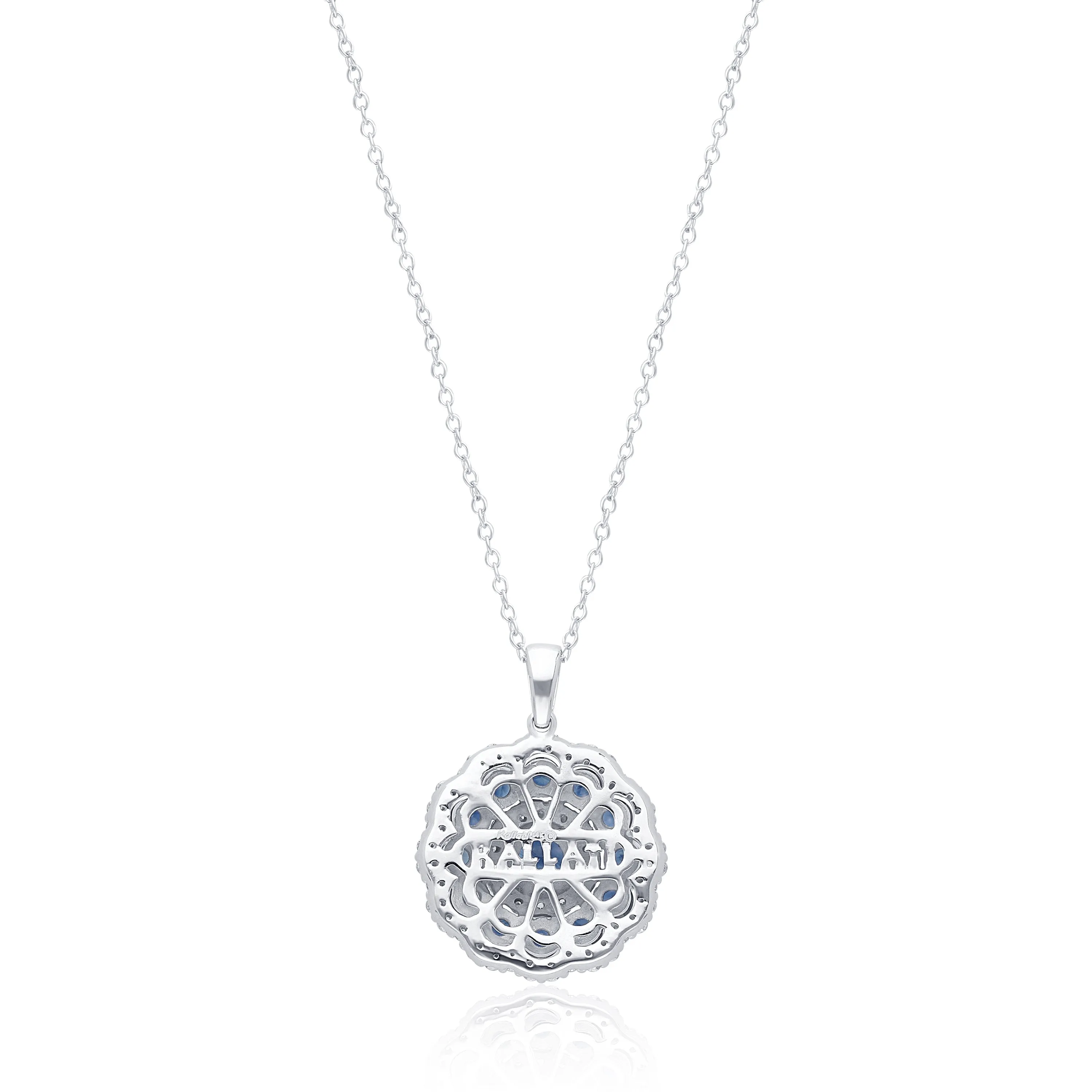 White Gold Sapphire & Diamond Infinite Pendant